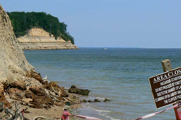 Tan Cliffs With Green Foliage on the Top